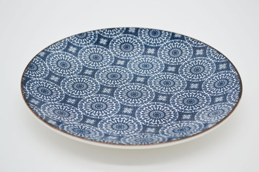 Assiette petit-déjeuner mandala, bleu 