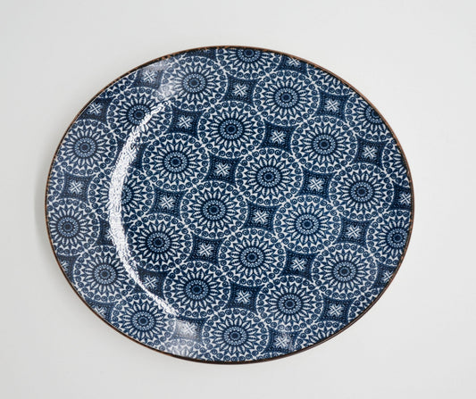 Assiette petit-déjeuner mandala, bleu 