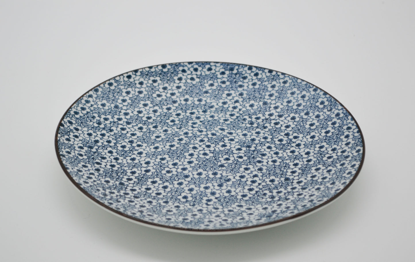 Breakfast plate flowers, dark blue 