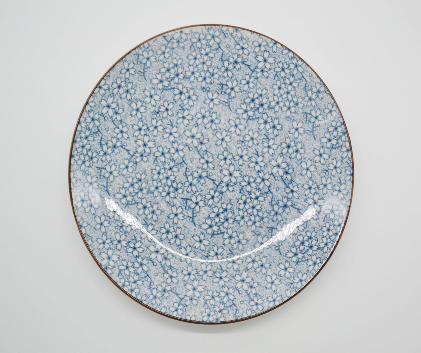 Breakfast plate flowers, light blue 