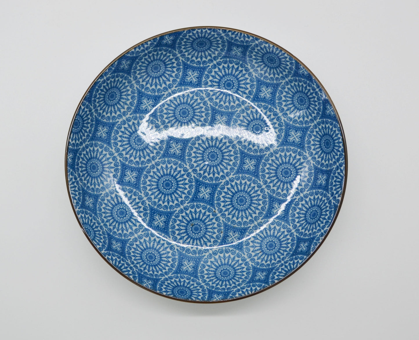 Soup plate mandala, blue 