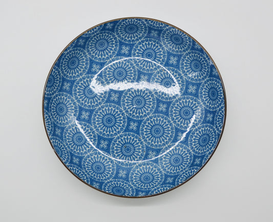 Assiette creuse mandala, bleu 