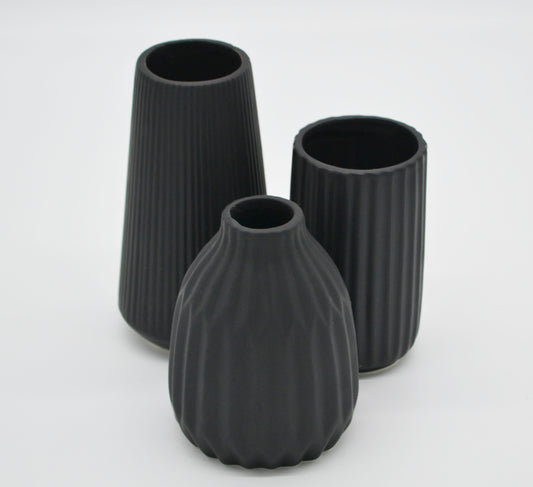 Vase noir, lot de 3 