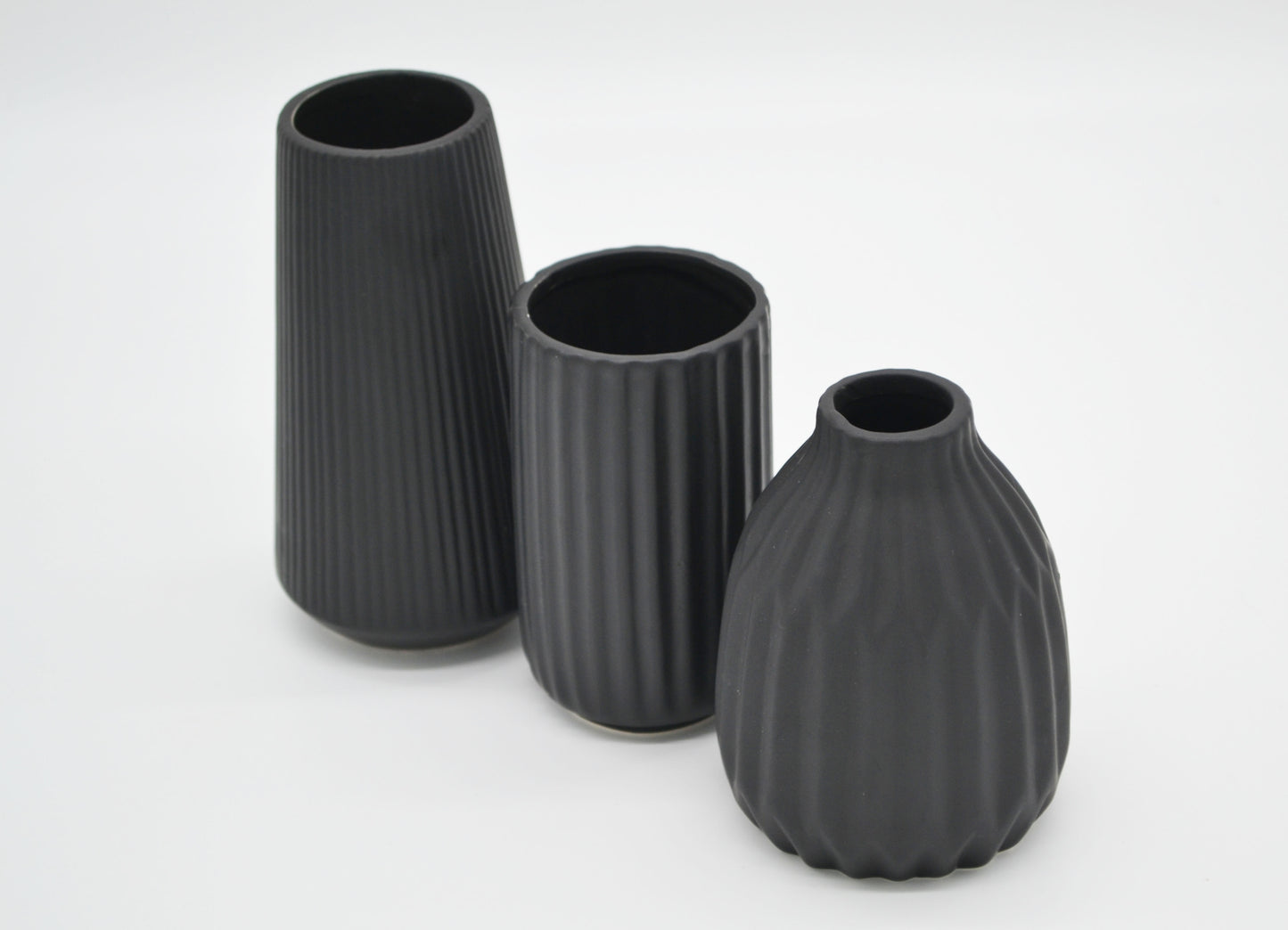 Vase noir, lot de 3 